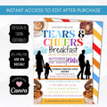 school pto pta ptc 1st day of school tears and cheers invitation editable template digital download